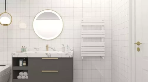 Egyenes radiátor, Arezzo design Flat White 800x500 törölközőszárítós radiátor AR-FW8050