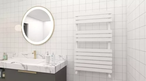 Egyenes radiátor, Arezzo design Flat White 800x500 törölközőszárítós radiátor AR-FW8050