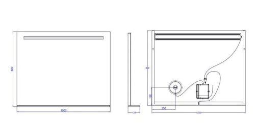 Fürdőszoba tükör, Arezzo design LED okos tükör világító polc+kozmetikai tükör 100x80cm AR-10080KT