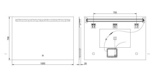 Fürdőszoba tükör, Arezzo design LED tükör 100x70 cm AR-2011