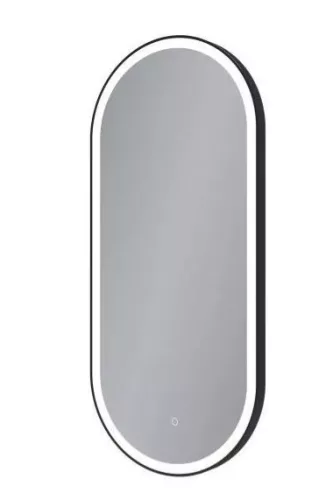 Fürdőszoba tükör, Arezzo design LED ovális, okos tükör, 40x90 cm fekete AR-3056BL