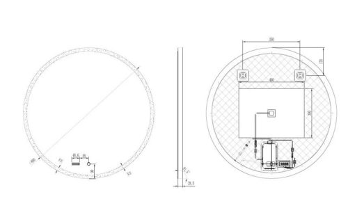 Fürdőszoba tükör, Arezzo design LED okos tükör 80 cm, kerek, órával AR-3053
