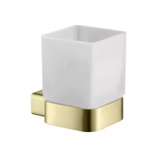 Pohártartó, Arezzo design Mono üveg pohár tartó, szálcsiszolt arany AR-120131BG