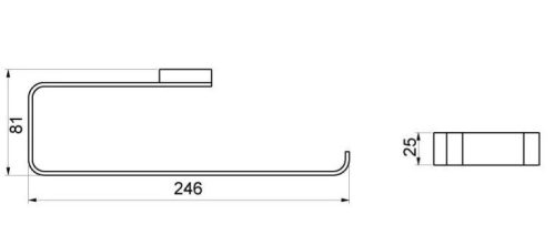 Törölközőtartó, Arezzo design Mono törölközőtartó, szálcsiszolt arany AR-120150BG