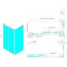 Zuhanykabin, Aqualine Ugga zuhanykabin 120x80 cm, brick üveggel AWS120-01