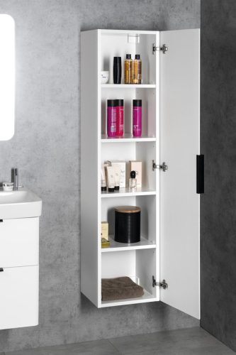 Fali szekrény, Aqualine Deneb fali szekrény fogantyú nélkül, 31x150x35 cm L/P, matt fehér DN180