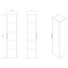 Fali szekrény, Aqualine Deneb fali szekrény fogantyú nélkül, 31x150x35 cm L/P, matt fehér DN180