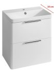 Alsó szekrény, Aqualine Deneb mosdótartó szekrény 50,5x55x43,5 cm, matt fehér DN254