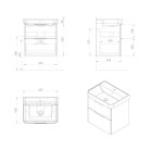 Alsó szekrény, Aqualine Deneb mosdótartó szekrény 56,5x55x43,5 cm, matt fehér DN260