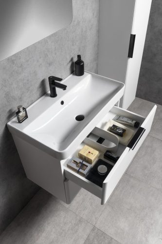 Alsó szekrény, Aqualine Deneb mosdótartó szekrény 77,3x55x43,5 cm, matt fehér DN280