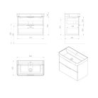 Alsó szekrény, Aqualine Deneb mosdótartó szekrény 77,3x55x43,5 cm, matt fehér DN280
