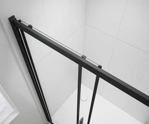 Zuhanykabin, Sapho Polysan Easy Line Black szögletes zuhanykabin, matt fekete 80x80 EL5215B