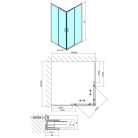 Zuhanykabin, Sapho Polysan Easy Line Black szögletes zuhanykabin, matt fekete 80x80 EL5215B