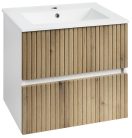 Alsó szekrény, Aqualine Paneda Strip mosdótartó szekrény, 59,5x55x45,2cm, emporio tölgy PN360