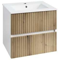   Alsó szekrény, Aqualine Paneda Strip mosdótartó szekrény, 59,5x55x45,2cm, emporio tölgy PN360