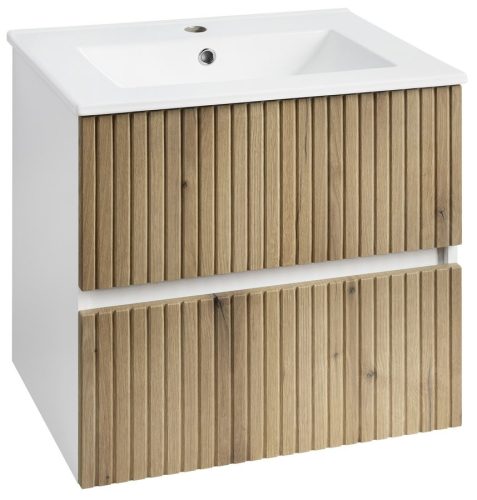 Alsó szekrény, Aqualine Paneda Strip mosdótartó szekrény, 59,5x55x45,2cm, emporio tölgy PN360