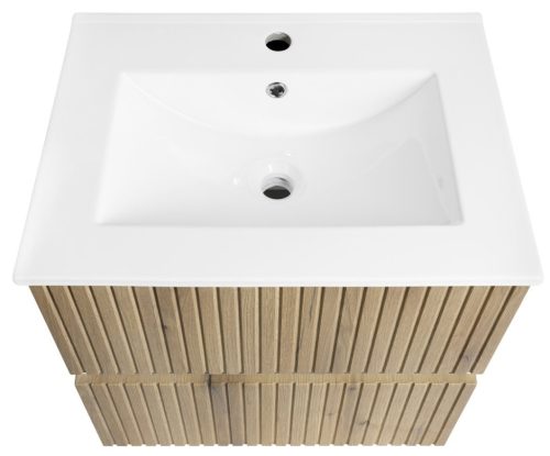 Alsó szekrény, Aqualine Paneda Strip mosdótartó szekrény, 59,5x55x45,2cm, emporio tölgy PN360