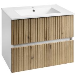   Alsó szekrény, Aqualine Paneda Strip mosdótartó szekrény, 69,5x55x45,2cm, emporio tölgy PN370