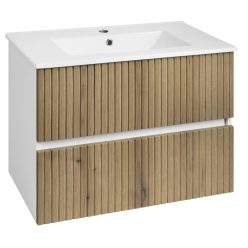   Alsó szekrény, Aqualine Paneda Strip mosdótartó szekrény, 74,5x55x45,2cm, emporio tölgy PN375