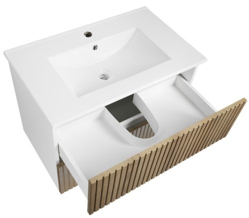 Alsó szekrény, Aqualine Paneda Strip mosdótartó szekrény, 74,5x55x45,2cm, emporio tölgy PN375