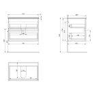 Alsó szekrény, Aqualine Paneda Strip mosdótartó szekrény, 74,5x55x45,2cm, emporio tölgy PN375