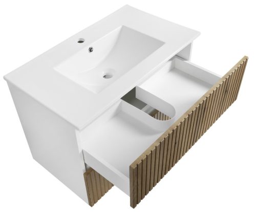 Alsó szekrény, Aqualine Paneda Strip mosdótartó szekrény, 79,5x55x45,2cm, emporio tölgy PN380