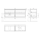 Alsó szekrény, Aqualine Paneda mosdótartó szekrény, 149x55x45,2 cm PN215