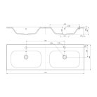 Mosdó, Sapho Sidra öntött márvány duplamosdó 141x46 cm SD141