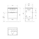 Alsó szekrény, Sapho Cirasa mosdótartó szekrény 59,3x64x46 cm fényes fehér CR601-3030