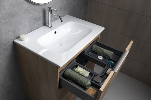 Alsó szekrény, Sapho Cirasa mosdótartó szekrény 59,2x75x46 cm fényes fehér CR631-3030