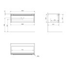 Alsó szekrény, Sapho Kerala mosdótartó szekrény 100x35x47,5 cm fényes fehér KR100-3030