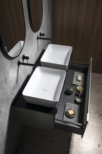 Alsó szekrény, Sapho Kerala mosdótartó szekrény 100x35x47,5 cm matt antracit KR100-3434