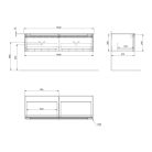 Alsó szekrény, Sapho Kerala mosdótartó szekrény 140x35x47,5 cm fényes fehér KR140-3030