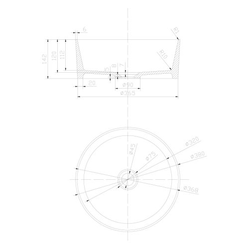 Mosdó, Sapho Thin pultra szerelhető rockstone mosdó 38x14,2cm WN548
