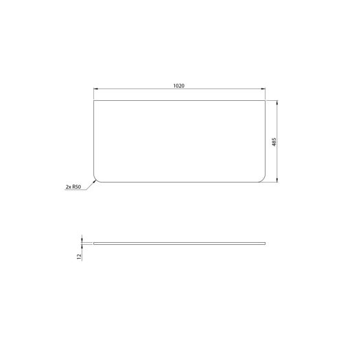 Mosdópult, Sapho Kerala rockstone pult 102x1,2x48,5 cm matt fehér KR100-0101