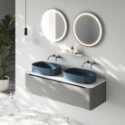 Mosdópult, Sapho Kerala rockstone pult 142x1,2x48,5 cm matt fehér KR140-0101