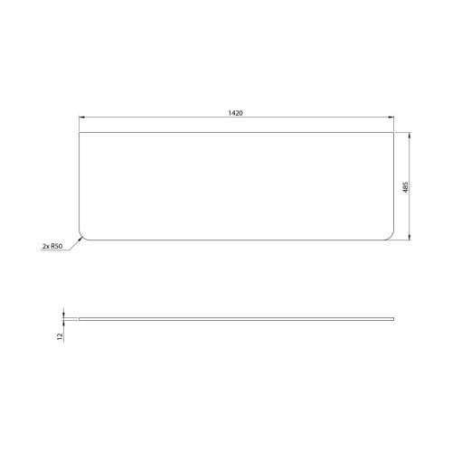Mosdópult, Sapho Kerala rockstone pult 142x1,2x48,5 cm matt fehér KR140-0101