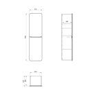 Fali szekrény, Sapho Kerala 2 ajtóval balos/jobbos, 38x143x32cm, matt antracit KR350-3434