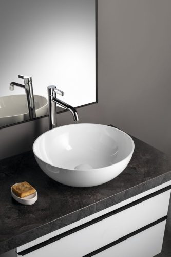 Mosdó, Sapho Banera Round öntött márvány mosdó 39 cm, fehér 14337