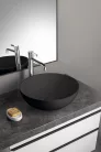Mosdó, Sapho Banera Round öntött márvány mosdó 39 cm, matt antracit 14337.51
