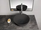 Mosdó, Sapho Banera Round öntött márvány mosdó 39 cm, matt antracit 14337.51