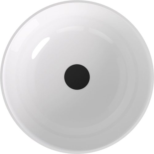 Mosdó, Sapho Banera Round öntött márvány mosdó 39 cm, fehér/matt antracit 14337.52