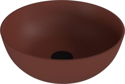 Mosdó, Sapho Banera Round öntött márvány mosdó 39 cm, matt barna 14337.71