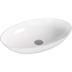   Mosdó, Sapho Banera Oval öntött márvány mosdó 60x40 cm, fehér 14397