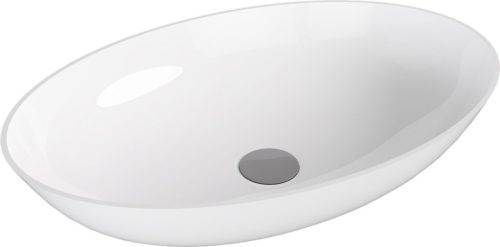 Mosdó, Sapho Banera Oval öntött márvány mosdó 60x40 cm, fehér 14397