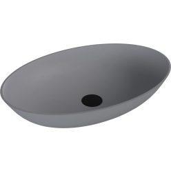   Mosdó, Sapho Banera Oval öntött márvány mosdó 60x40 cm, matt szürke 14397.31