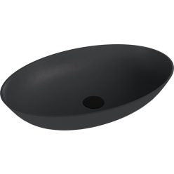   Mosdó, Sapho Banera Oval öntött márvány mosdó 60x40 cm, matt antracit 14397.51