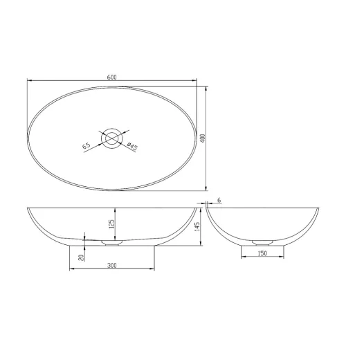 Mosdó, Sapho Banera Oval öntött márvány mosdó 60x40 cm, matt barna 14397.71