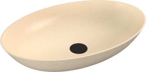 Mosdó, Sapho Banera Oval öntött márvány mosdó 60x40 cm, matt bézs 14397.81