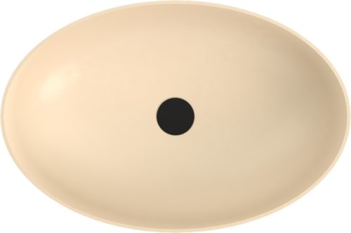 Mosdó, Sapho Banera Oval öntött márvány mosdó 60x40 cm, matt bézs 14397.81